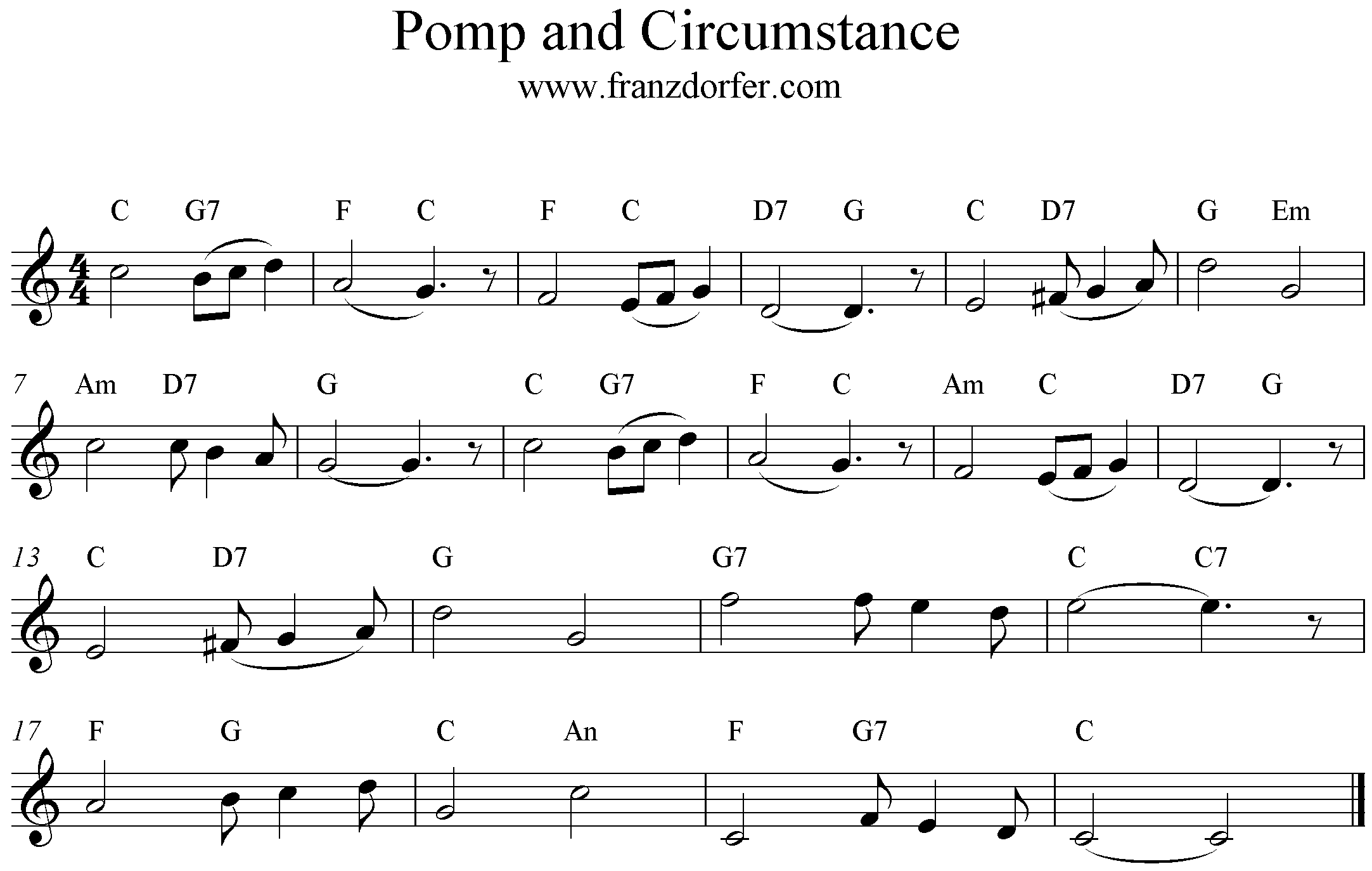 Noten Pomp and Circumstance